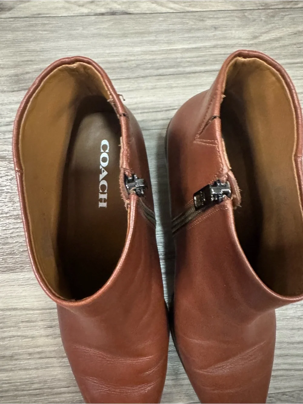 Coach Montana Ankle Boots Brown Leather Pointed Toe Size 9B 39